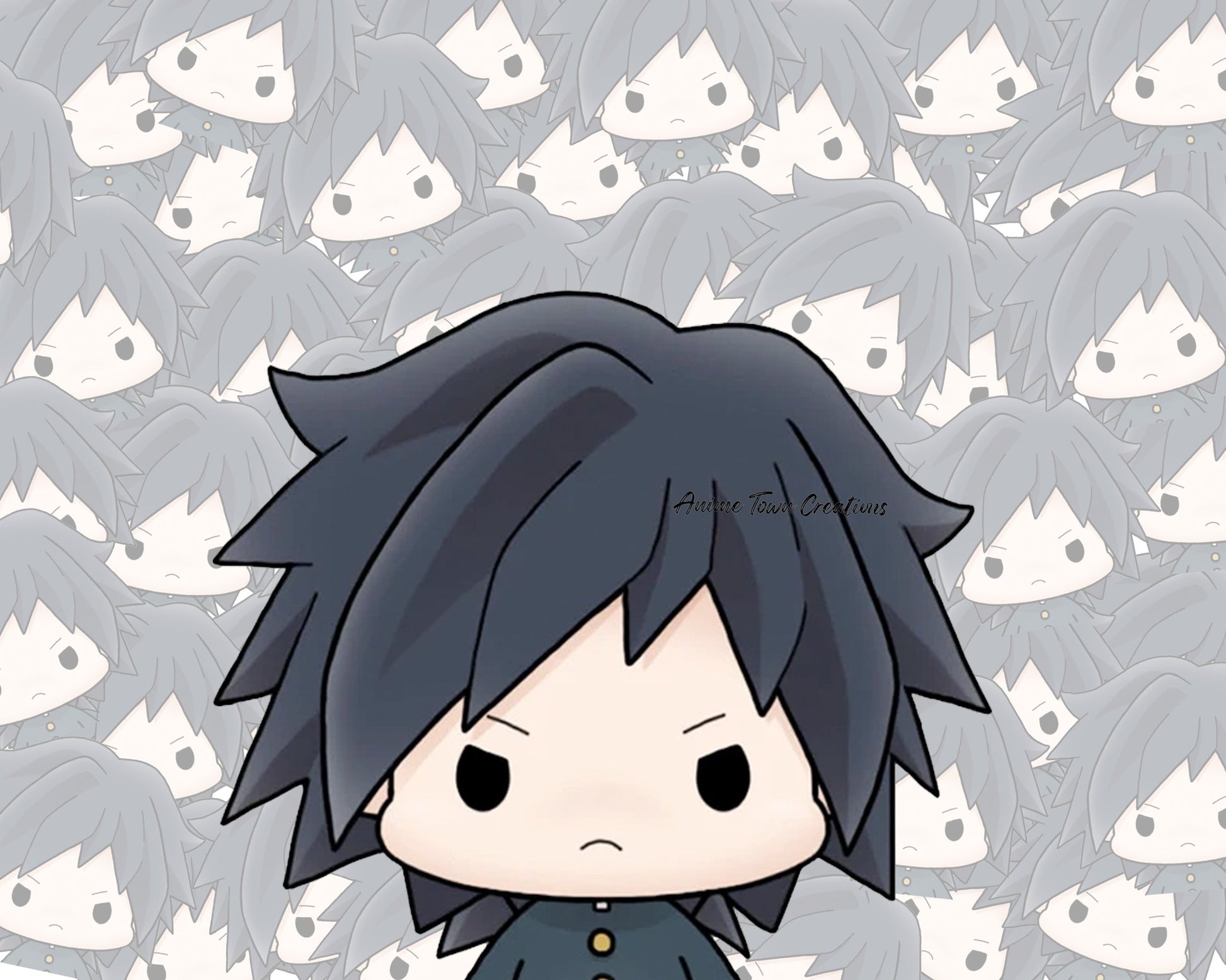 Anime Town Creations Sticker Chibi Giyu Water Pillar Peeker 5" Accessories - Anime Demon Slayer Sticker
