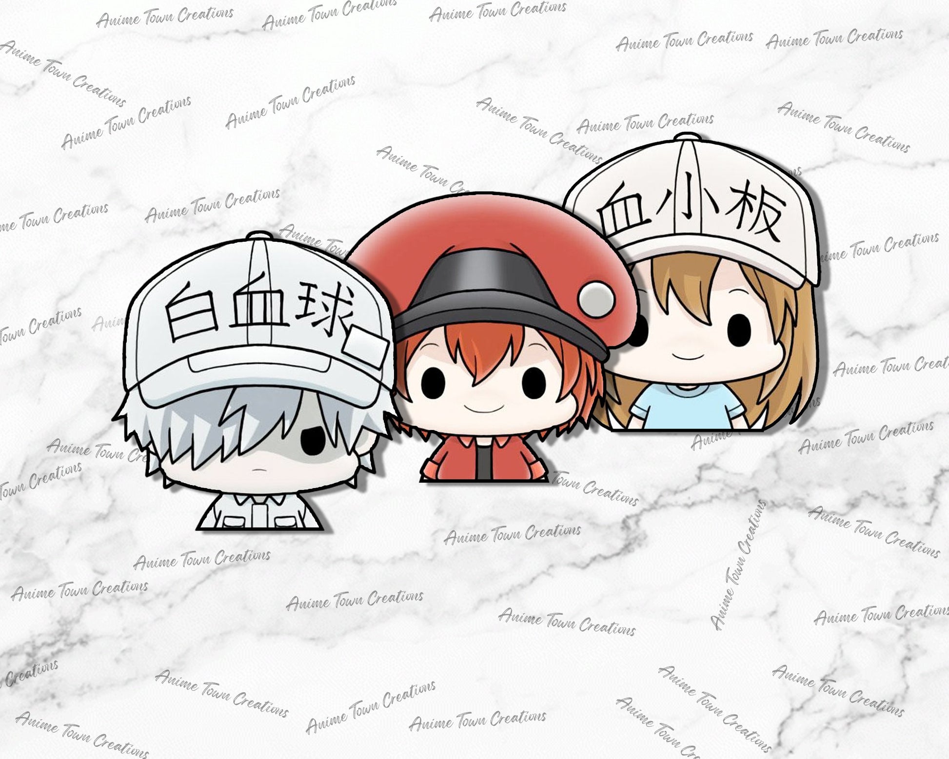 Anime Town Creations Sticker Pack Chibi Cells at Work Peeker 5" Accessories - Anime Cells at work Pack