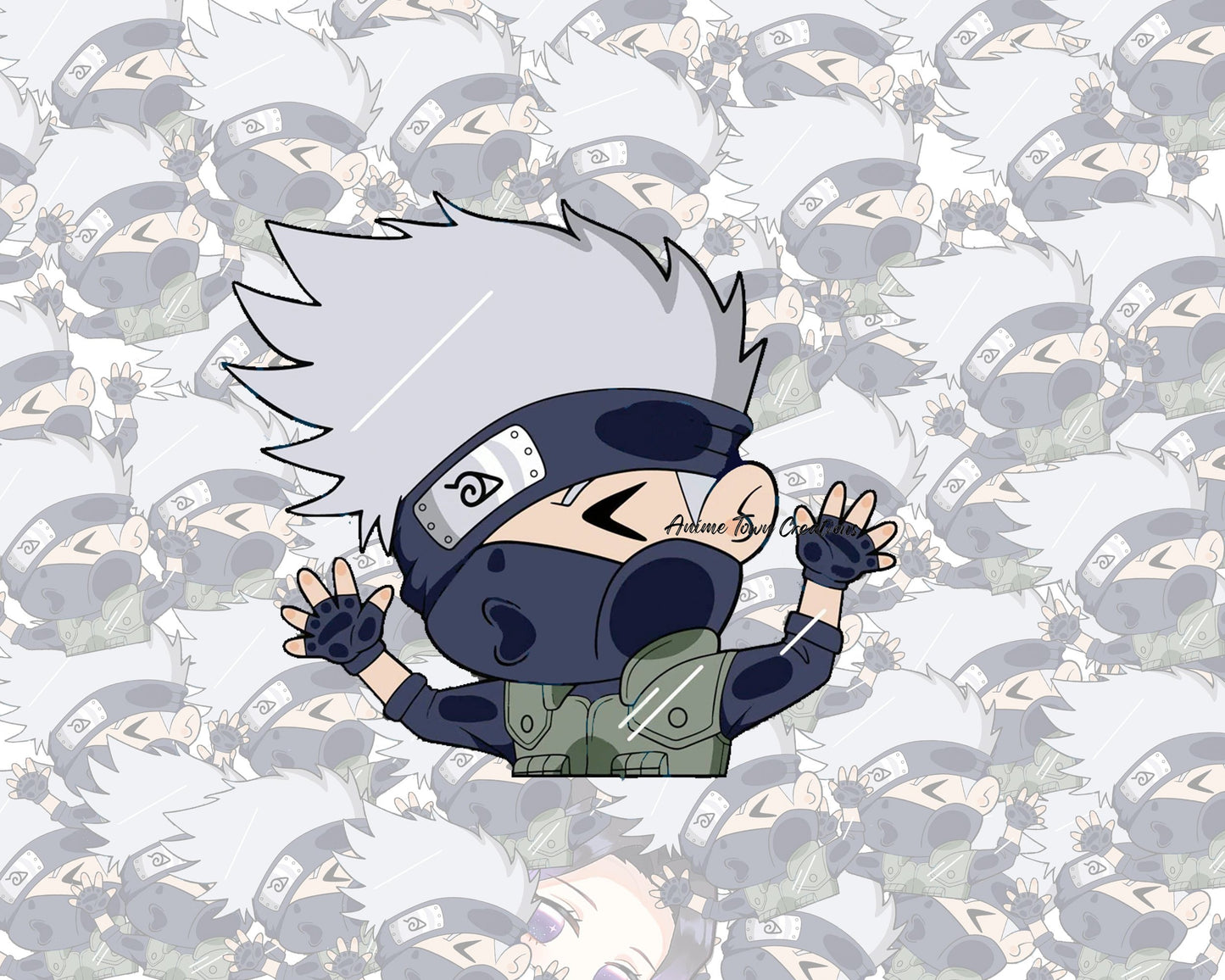 Anime Town Creations Sticker Kakashi Face Squish Peeker 5" Accessories - Anime Naruto Sticker