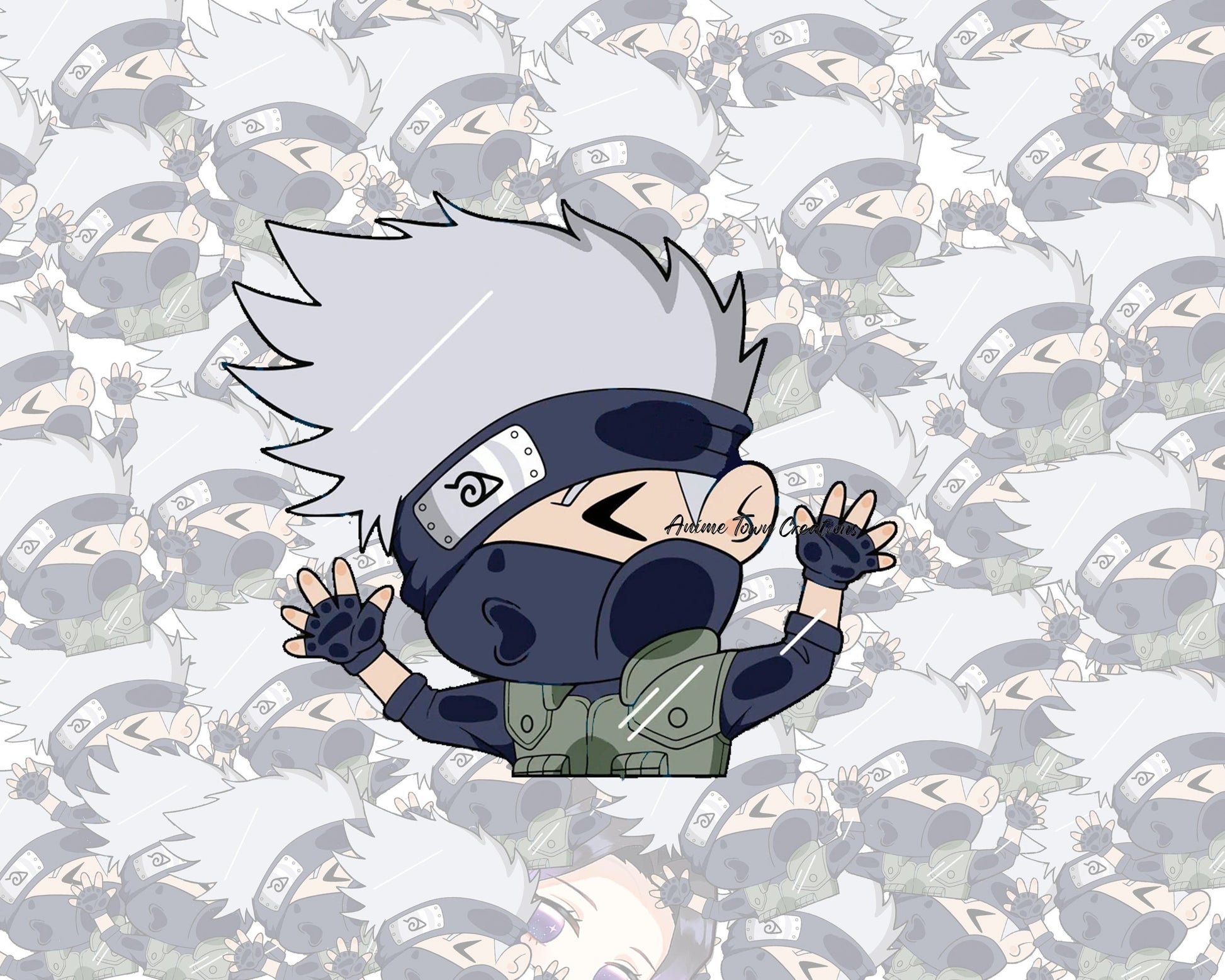 Anime Town Creations Sticker Kakashi Face Squish Peeker 5" Accessories - Anime Naruto Sticker