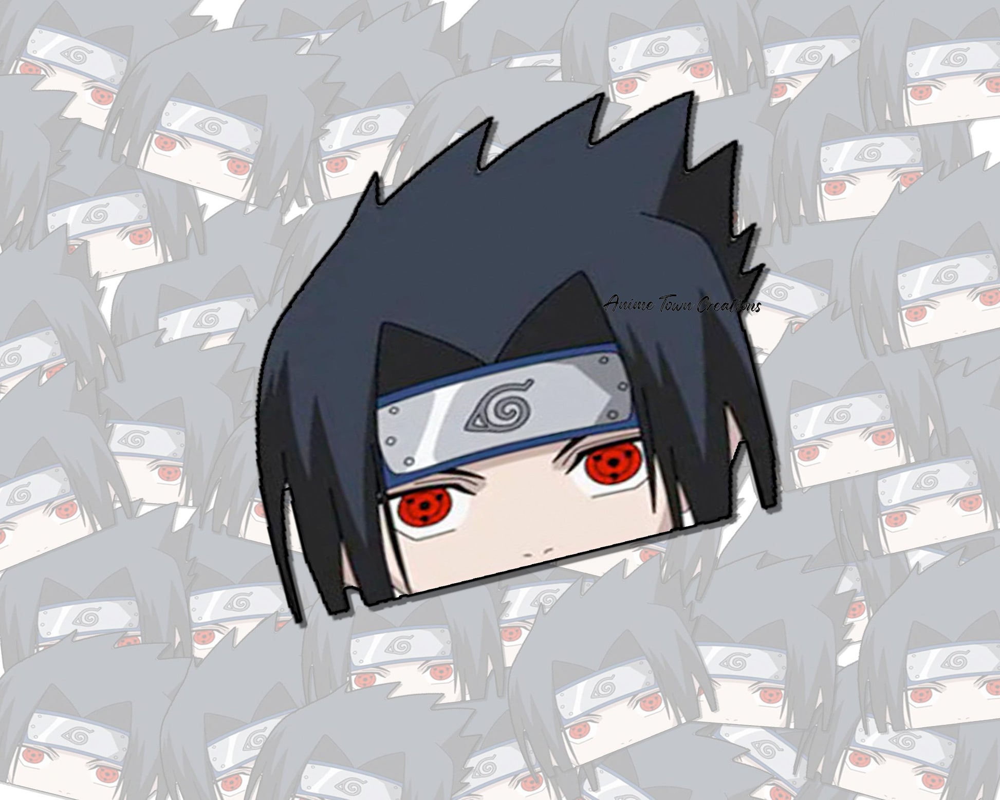 Anime Town Creations Sticker Sasuke Sharingan Peeker 5" Accessories - Anime Naruto Sticker