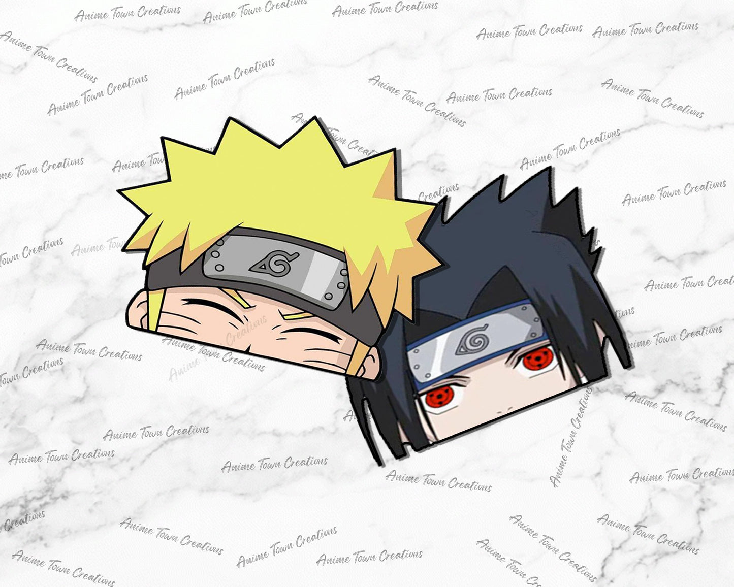 Anime Town Creations Sticker Pack Naruto & Sasuke Peeker 5" Accessories - Anime Naruto Pack