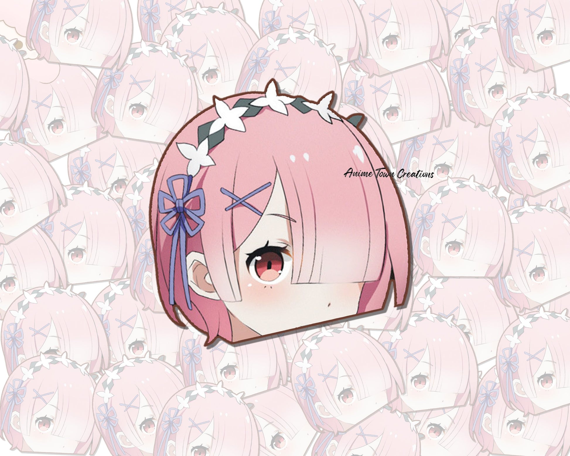 Anime Town Creations Sticker Re: Zero Rem Peeker 5" Accessories - Anime Re: Zero Sticker