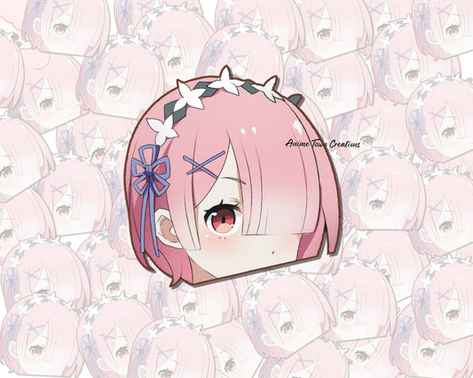 Anime Town Creations Sticker Re: Zero Rem Peeker 5" Accessories - Anime Re: Zero Sticker