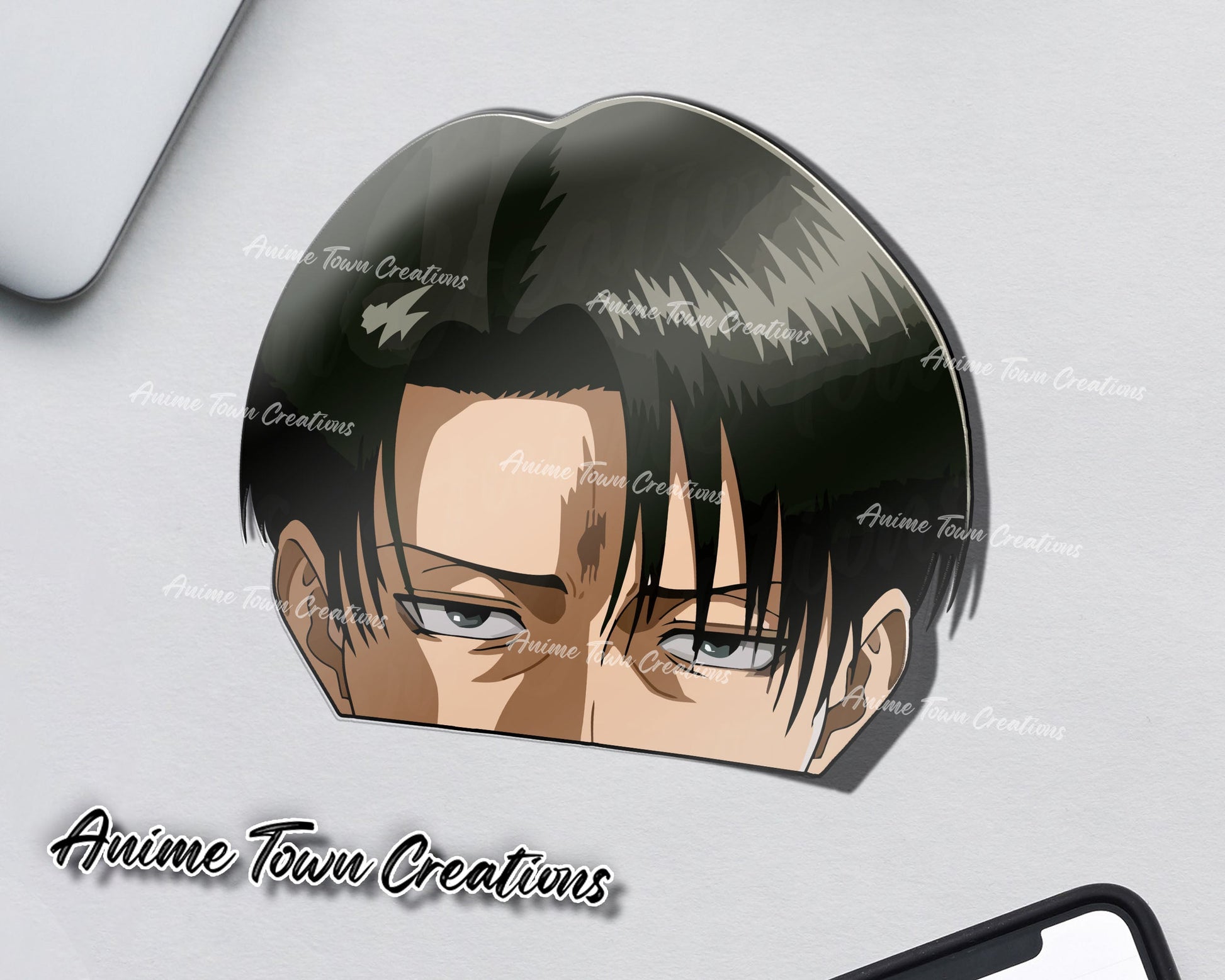Anime Town Creations Sticker Attack On Titan Levi Ackerman Peeker 5" Accessories - Anime Attack on Titan Sticker