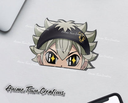 Anime Town Creations Sticker Black Clover Asta Peeker 5" Accessories - Anime Black Clover Sticker