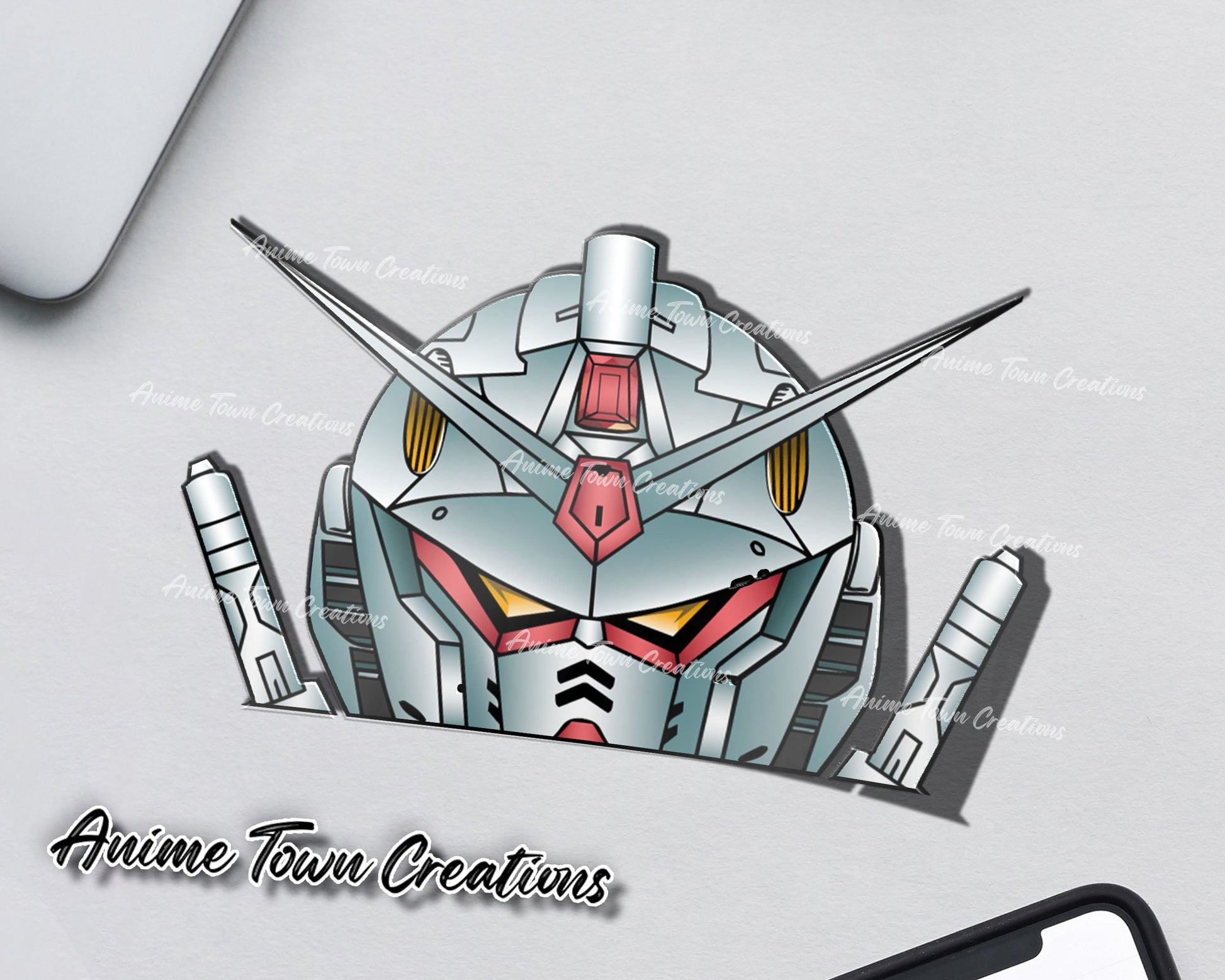 Anime Town Creations Sticker Gundam Peeker 5" Accessories - Anime Gundam Sticker