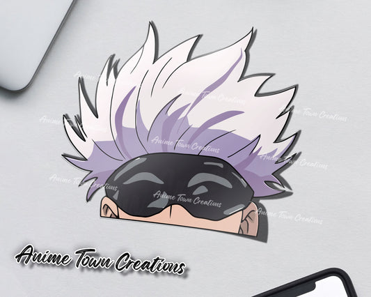 Anime Town Creations Sticker Jujutsu Kaisen Satoru Gojo Peeker 5" Accessories - Anime Jujutsu Kaisen Sticker