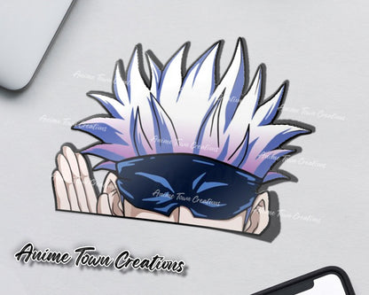 Anime Town Creations Sticker Jujutsu Kaisen Satoru Gojo Wave Peeker 5" Accessories - Anime Jujutsu Kaisen Sticker