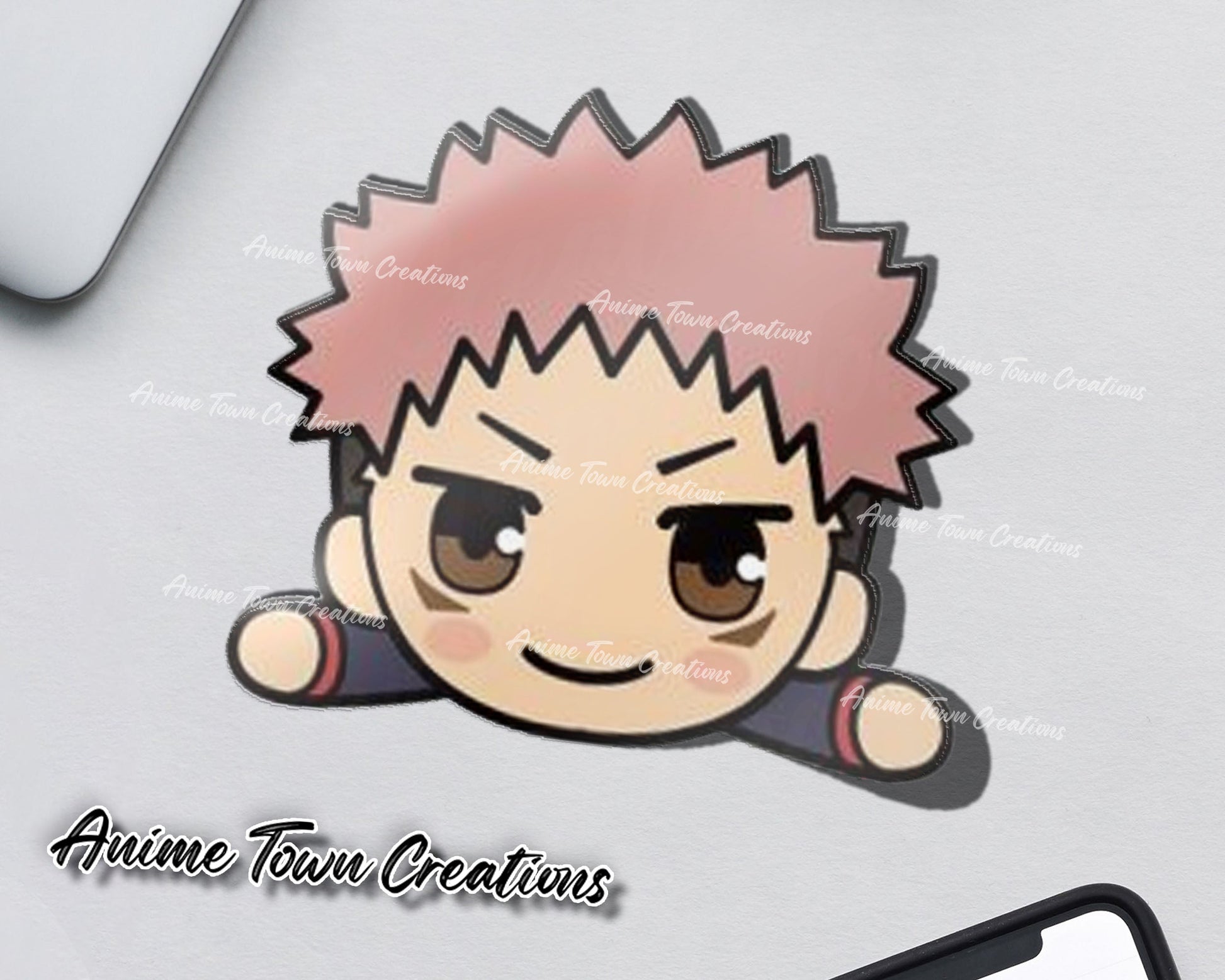 Anime Town Creations Sticker Jujutsu Kaisen Itadori Head 5" Accessories - Anime Jujutsu Kaisen Sticker