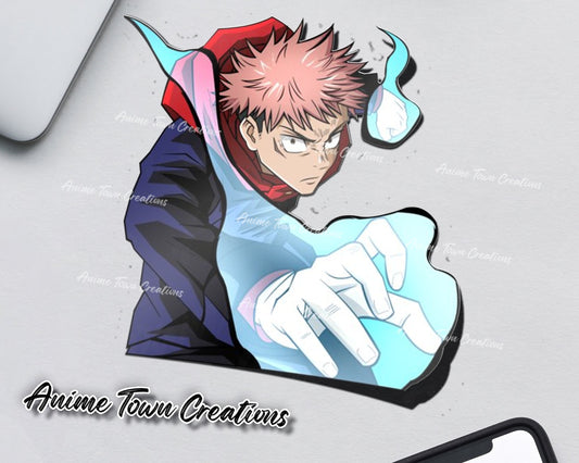 Anime Town Creations Sticker Jujutsu Kaisen Itadori Yuji Cursed Energy 5" Accessories - Anime Jujutsu Kaisen Sticker
