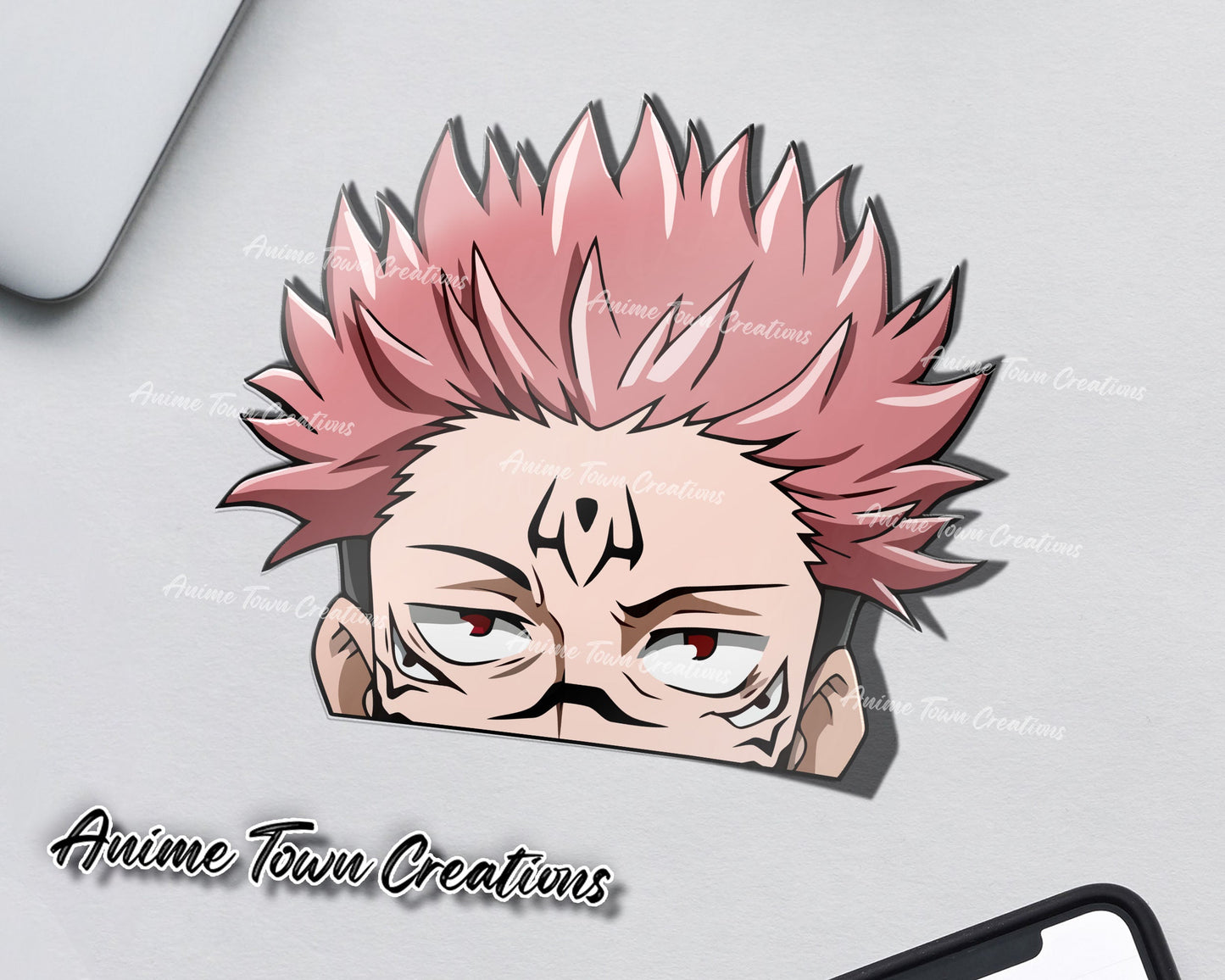 Anime Town Creations Sticker Jujutsu Kaisen Ryomen Sukuna Peeker 5" Accessories - Anime Jujutsu Kaisen Sticker
