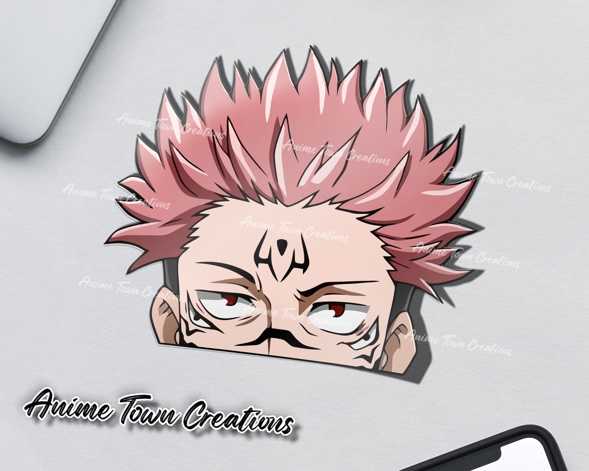 Anime Town Creations Sticker Jujutsu Kaisen Ryomen Sukuna Peeker 5" Accessories - Anime Jujutsu Kaisen Sticker