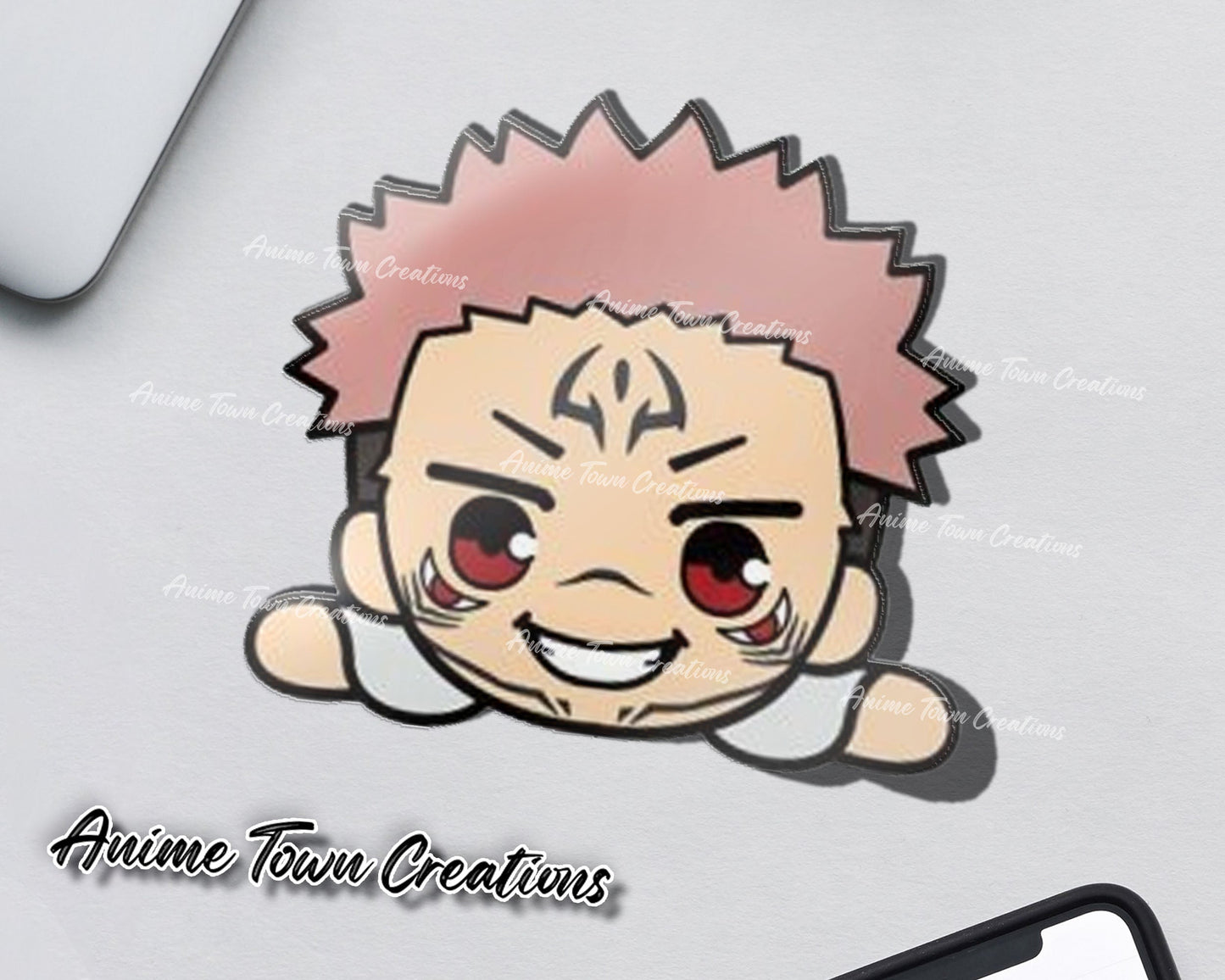 Anime Town Creations Sticker Jujutsu Kaisen Sukuna Head 5" Accessories - Anime Jujutsu Kaisen Sticker