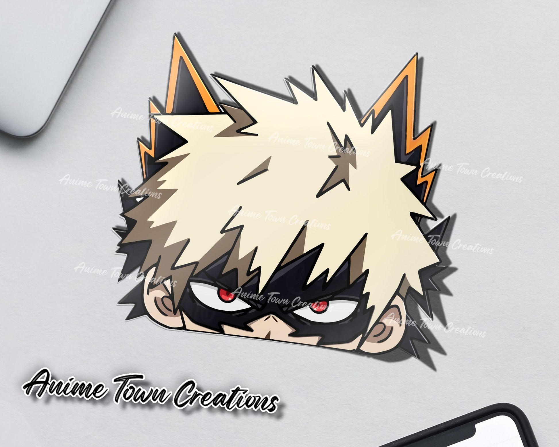 Demon Slayer Tanjiro Kamado Anime Sticker 3D Motion for car/laptop Cute  PEEKER