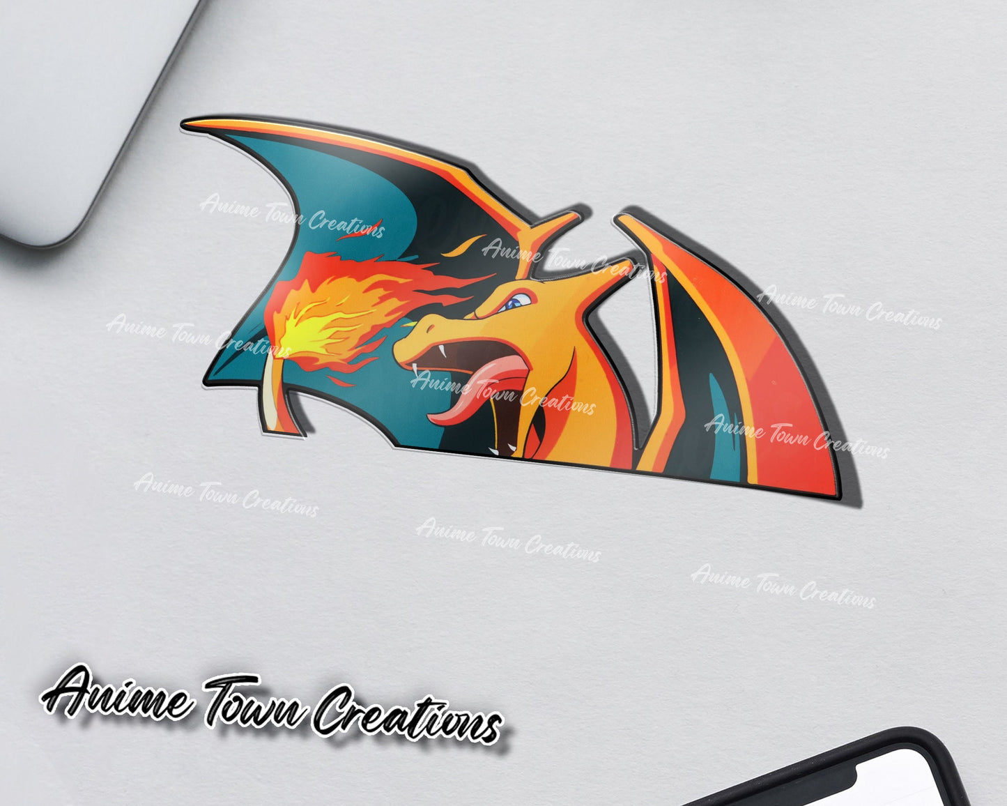 Anime Town Creations Sticker Pokemon Charizard Peeker 5" Accessories - Anime Pokemon Sticker