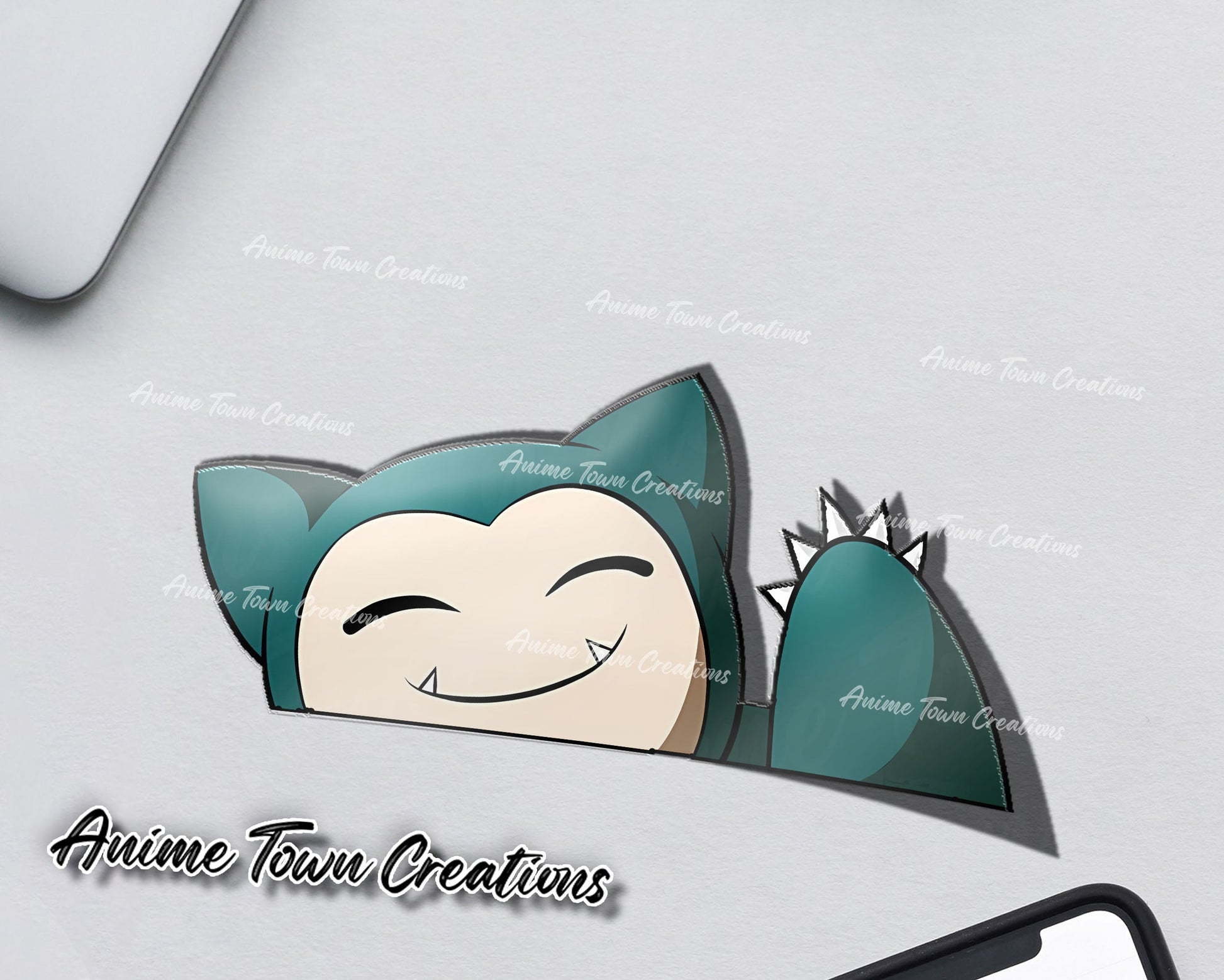 Anime Town Creations Sticker Pokemon Snorlax Peeker 5" Accessories - Anime Pokemon Sticker