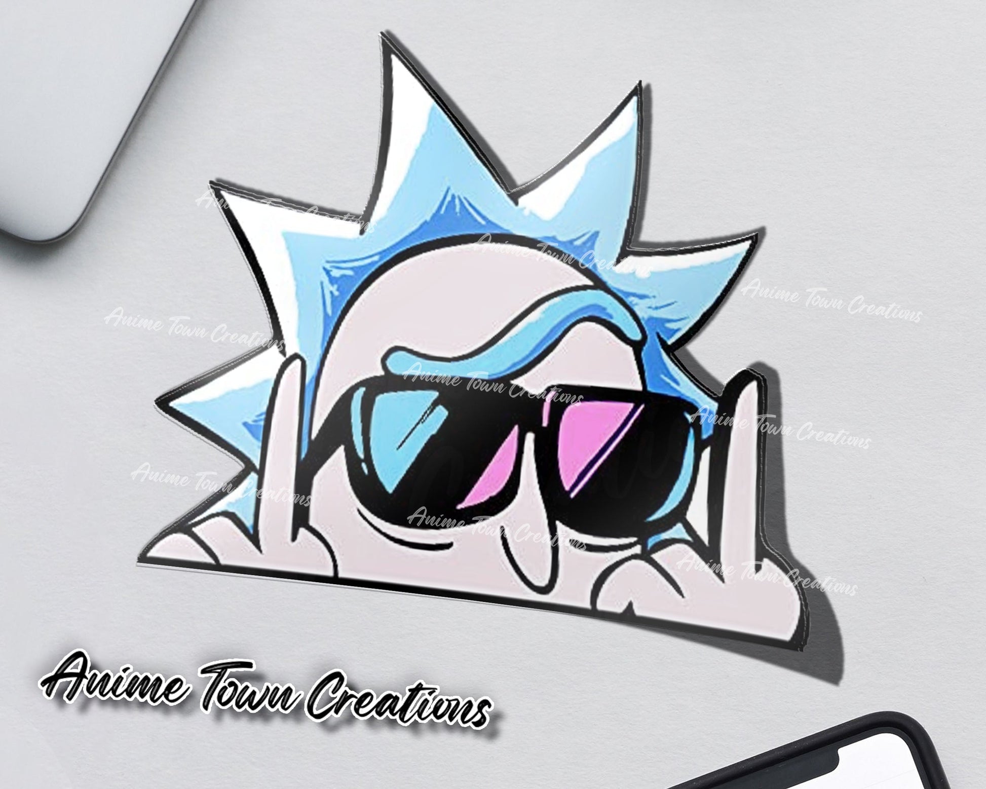 Rick And Morty Stoned Rick Sticker Sticker – Anime Town Creations