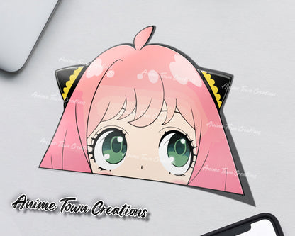 Anime Town Creations Sticker Spy X Family Anya Forger Peeker 5" Accessories - Anime Spy x Family Sticker