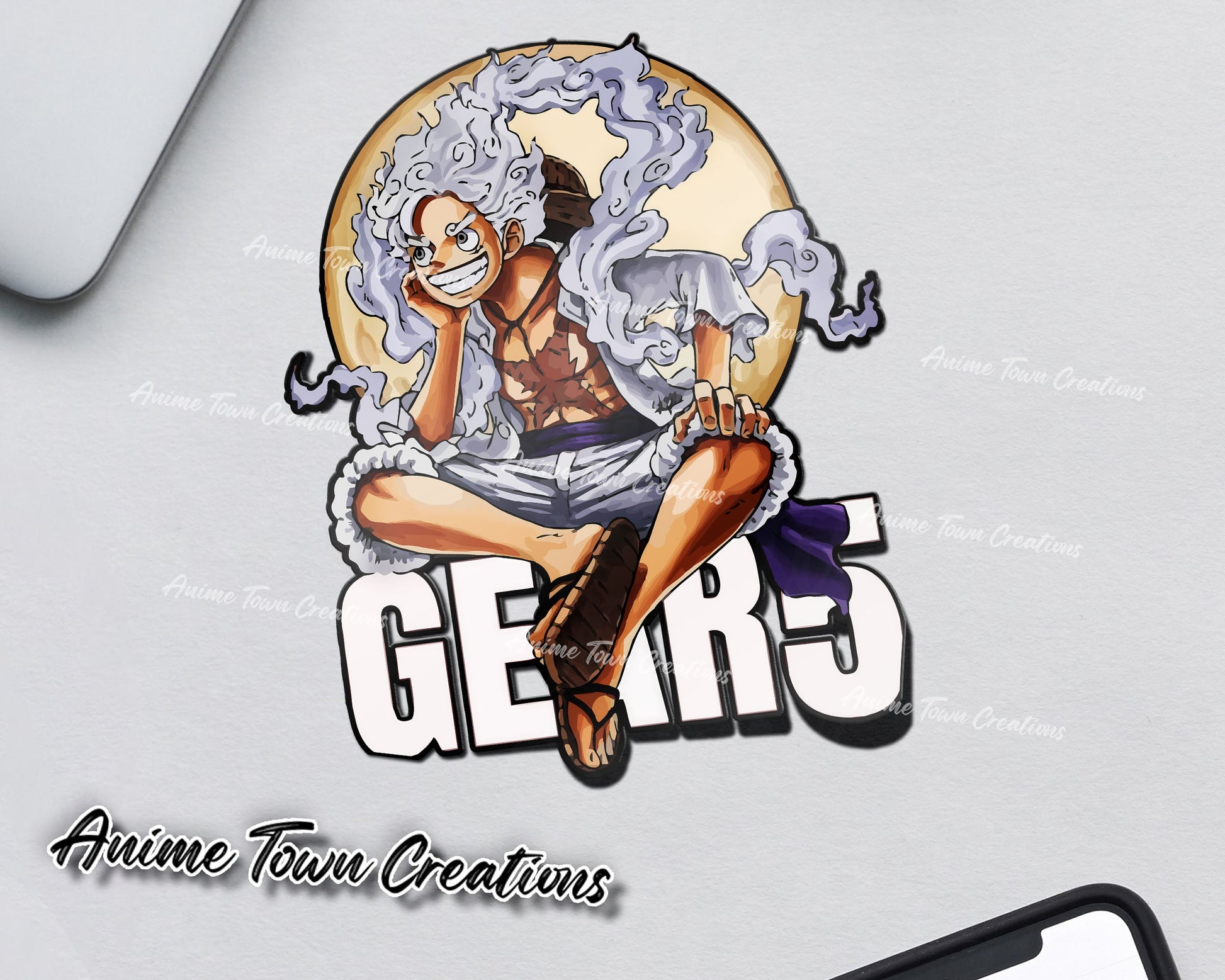 One Piece Luffy Gear 5 Sticker Sticker – Anime Town Creations