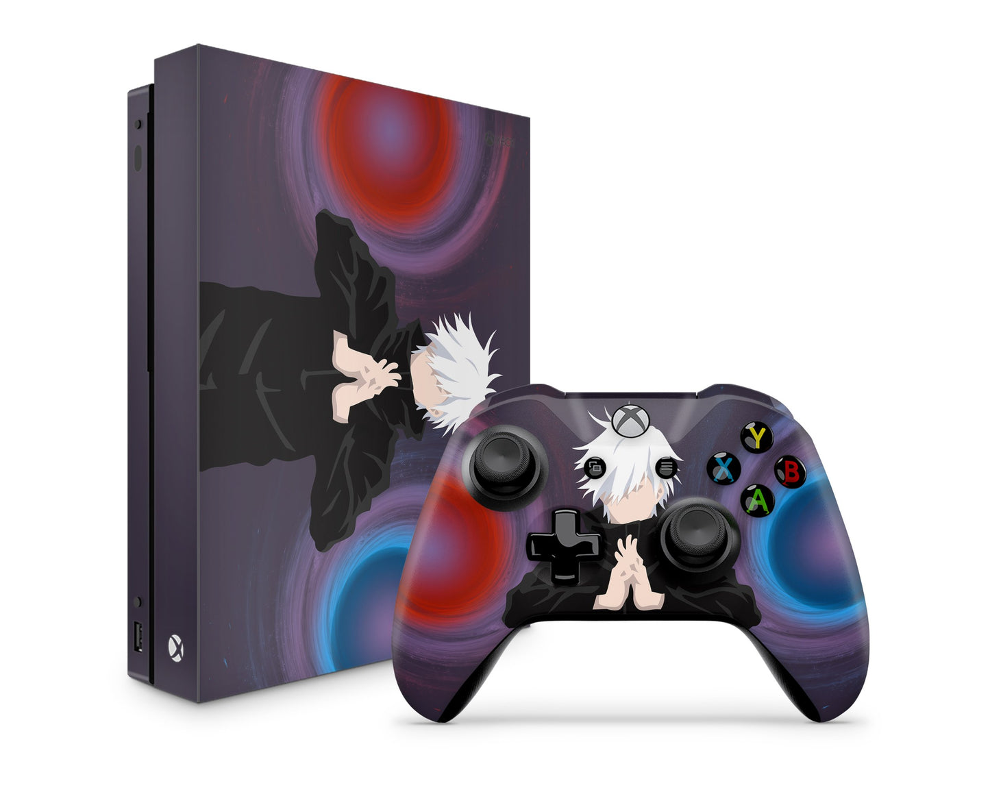 Anime Town Creations Xbox One Jujutsu Kaisen Gojo Satoru Red and Blue Xbox One Skins - Anime Jujutsu Kaisen Xbox One Skin