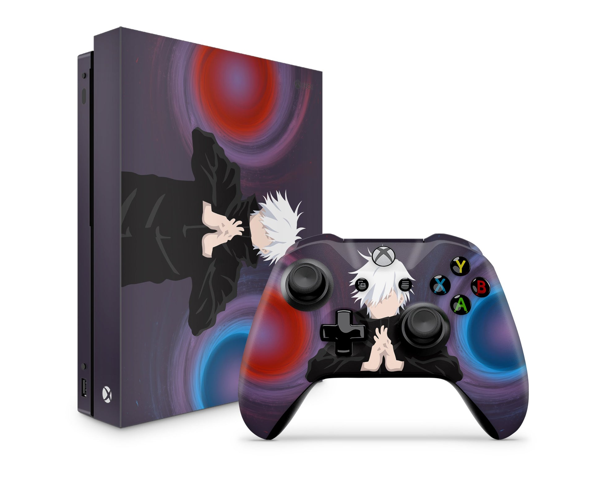 Anime Town Creations Xbox One Jujutsu Kaisen Gojo Satoru Red and Blue Xbox One Skins - Anime Jujutsu Kaisen Xbox One Skin