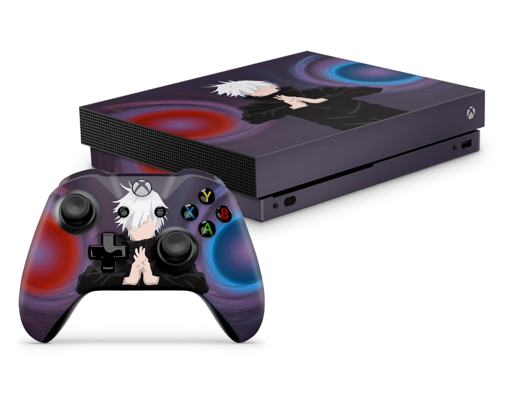 Anime Town Creations Xbox One Jujutsu Kaisen Gojo Satoru Red and Blue Xbox One Skins - Anime Jujutsu Kaisen Xbox One Skin