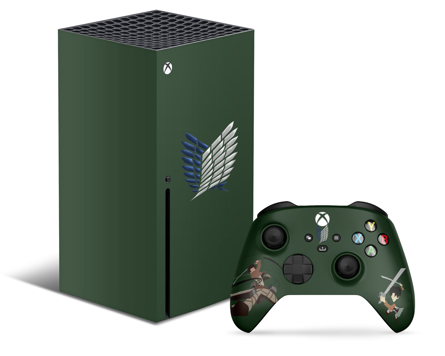 Xbox Xbox Series X Attack On Titan Survey Corps Green Minimalistic Xbox Series X Skins - Anime Attack on Titan & S Skin