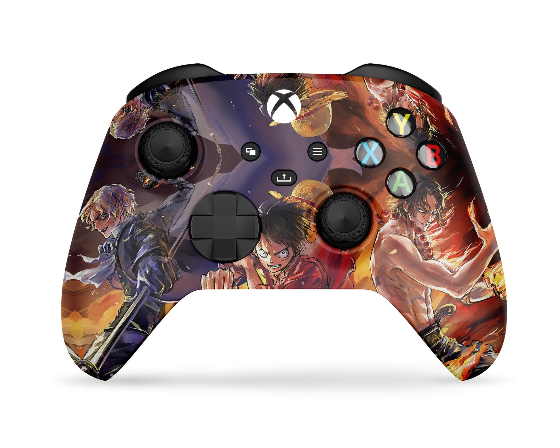 Anime Town Creations Xbox Series X & S Controller One Piece Luffy, Fire Fist Ace and SaboSkins - Anime One Piece Skin
