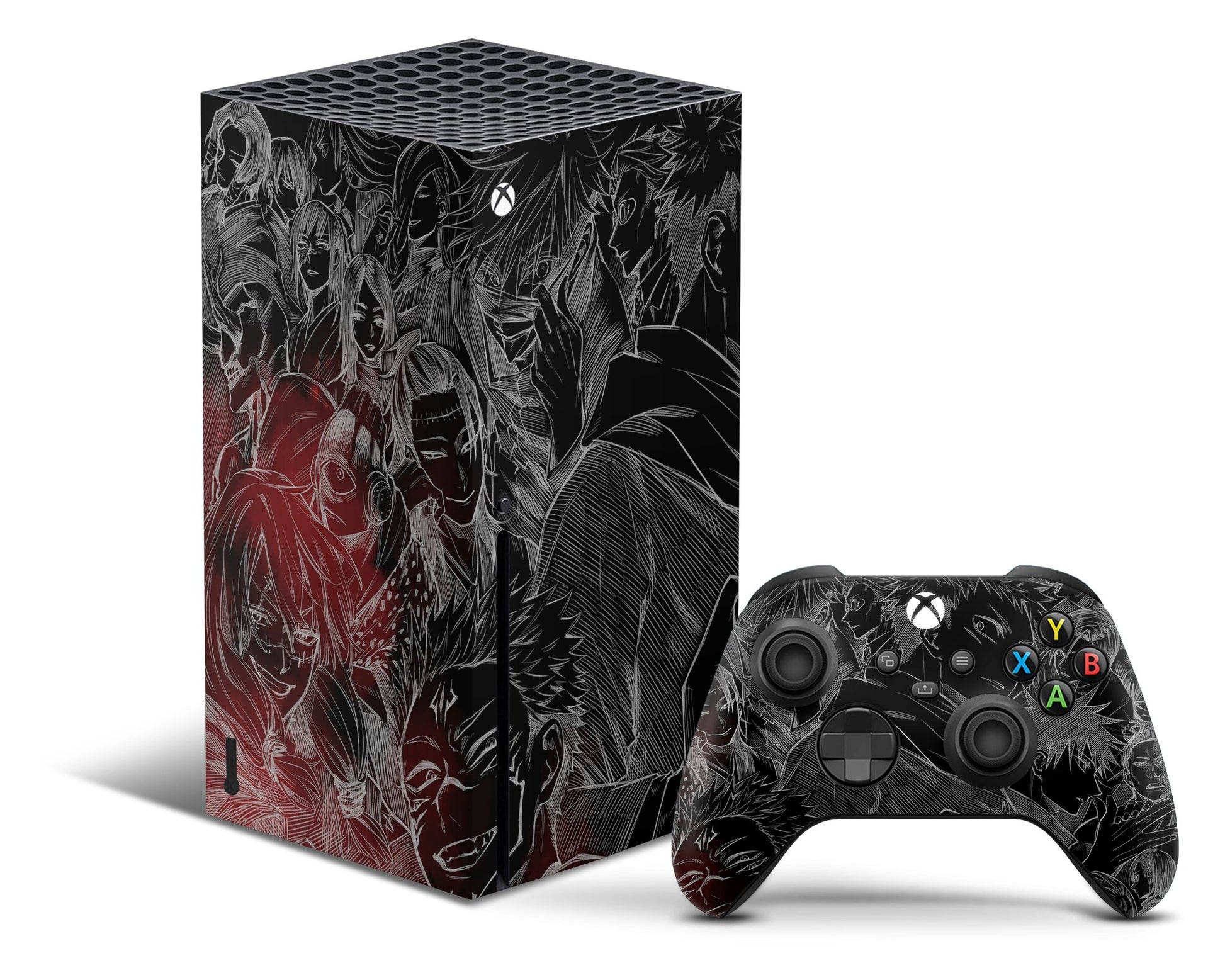 Anime Town Creations Xbox Series X Jujutsu Kaisen Black & White Xbox Series X Skins - Anime Jujutsu Kaisen Xbox Series X & S Skin