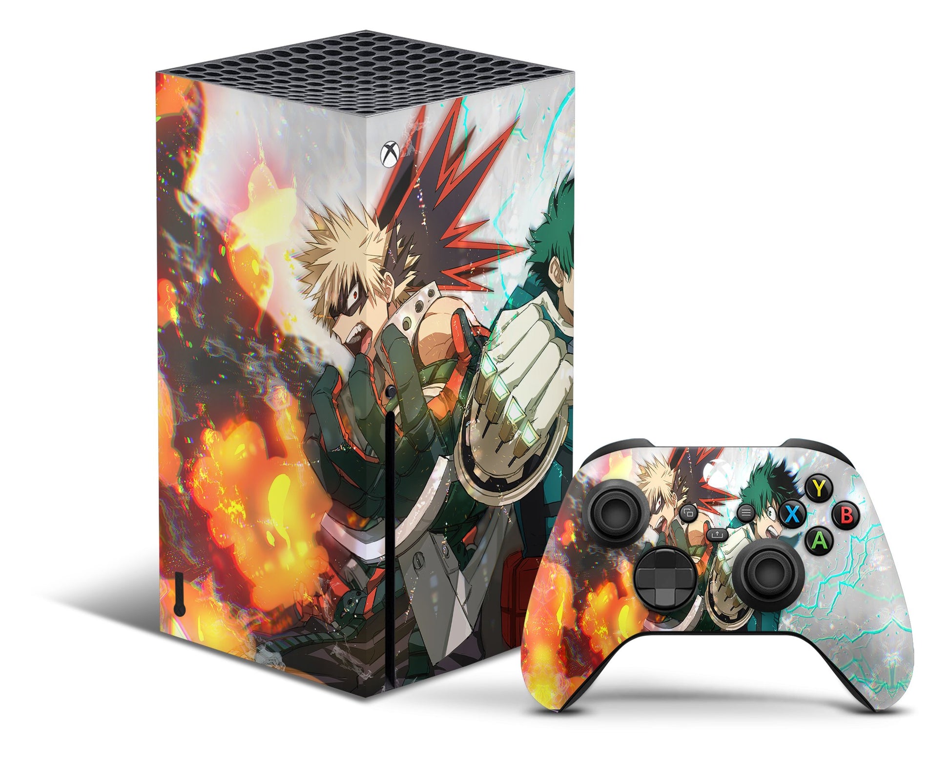 Anime Town Creations Xbox Series X My Hero Academia Izuka Midoriya & Katsuki Bakugo Xbox Series X Skins - Anime Naruto Xbox Series X & S Skin