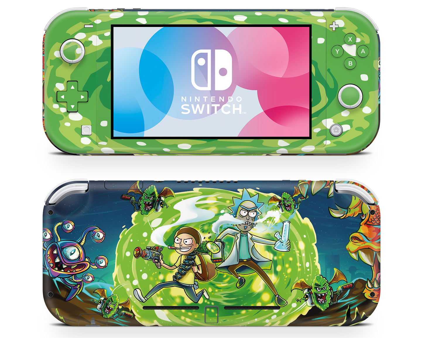 Rick and Morty Portal Time Nintendo Switch Lite Skin